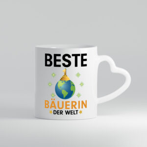 Welt Beste Bäuerin | Bauernhof | Landwirtschaft - Herzhenkel Tasse - Kaffeetasse / Geschenk / Familie