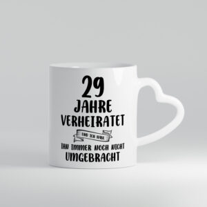 29 Jahre Verheiratet, immer noch am Leben! - Herzhenkel Tasse - Kaffeetasse / Geschenk / Familie