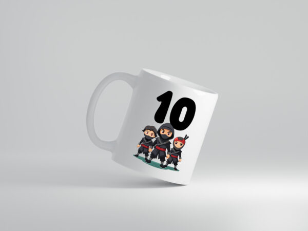 10. Geburtstag | 10 Jahre | Ninja - Tasse Weiss - Kaffeetasse / Geschenk / Familie