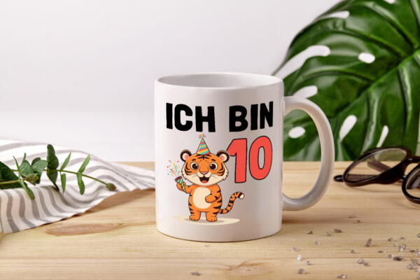 10. Geburtstag | 10 Jahre | Tiger | Geburtstag - Tasse Weiss - Kaffeetasse / Geschenk / Familie