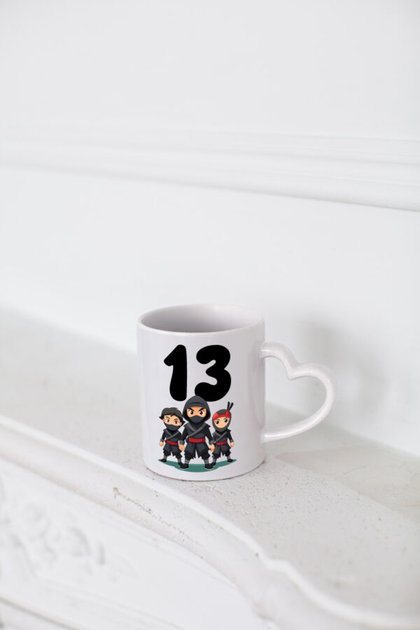 13. Geburtstag | 13 Jahre | Ninja - Herzhenkel Tasse - Kaffeetasse / Geschenk / Familie