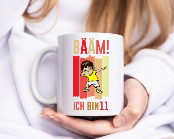 11. Geburtstag | 11 Jahre | Bääm ich bin 11 | Geburtstag - Tasse Weiss - Kaffeetasse / Geschenk / Familie