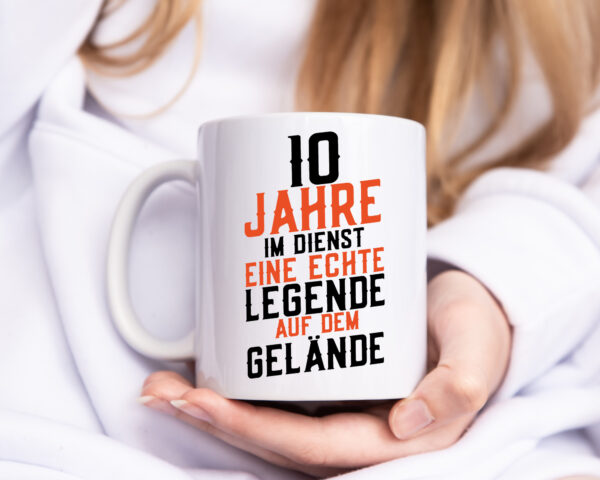 10 Jahre im Dienst | Legende | Jubiläum | Kollege | Arbeit - Tasse Weiss - Kaffeetasse / Geschenk / Familie