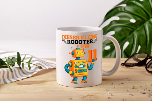 11. Geburtstag | 11 Jahre | Roboter | Junge - Tasse Weiss - Kaffeetasse / Geschenk / Familie