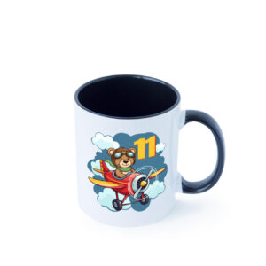 11. Geburtstag | 11 Jahre | Kinder Pilot | Flugzeug Farbige Tasse - Kaffeetasse / Geschenk / Familie