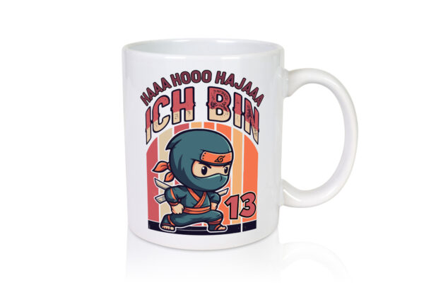 13. Geburtstag | Ninja Junge | 13 Jahre - Tasse Weiss - Kaffeetasse / Geschenk / Familie