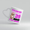 39. Geburtstag | Bitte kein neid | Faultier | 39 Jahre - Herzhenkel Tasse - Kaffeetasse / Geschenk / Familie