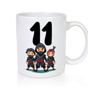 11. Geburtstag | 11 Jahre | Ninja - Tasse Weiss - Kaffeetasse / Geschenk / Familie