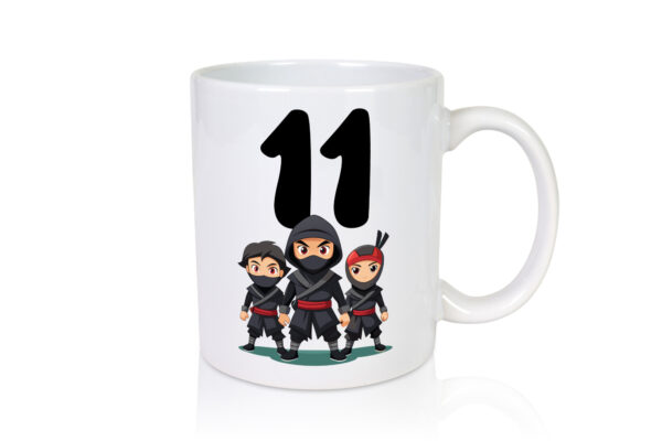 11. Geburtstag | 11 Jahre | Ninja - Tasse Weiss - Kaffeetasse / Geschenk / Familie