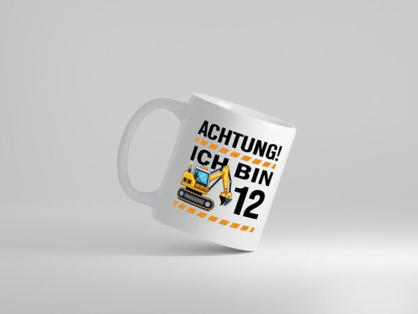 12 Geburtstag Ich bin 12 | Bagger | Bagger Junge - Tasse Weiss - Kaffeetasse / Geschenk / Familie