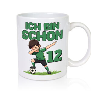 12. Geburtstag | 12 Jahre | Fußballer - Tasse Weiss - Kaffeetasse / Geschenk / Familie