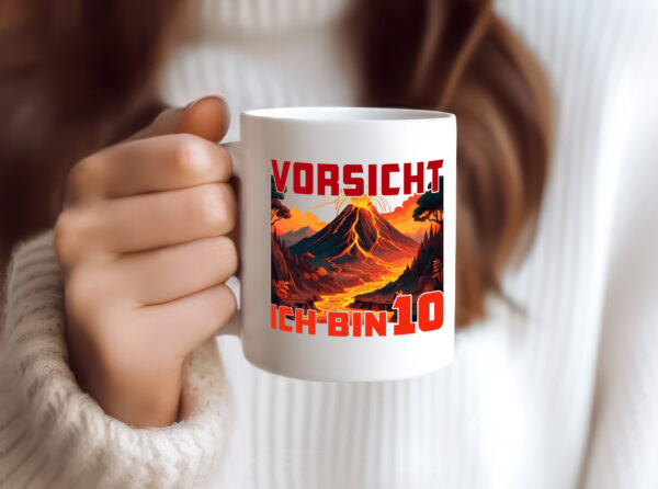 10. Geburtstag | 10 Jahre | Vulkanausbruch | Vulkan - Tasse Weiss - Kaffeetasse / Geschenk / Familie