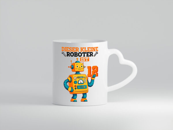 12. Geburtstag | 12 Jahre | Roboter | Junge - Herzhenkel Tasse - Kaffeetasse / Geschenk / Familie