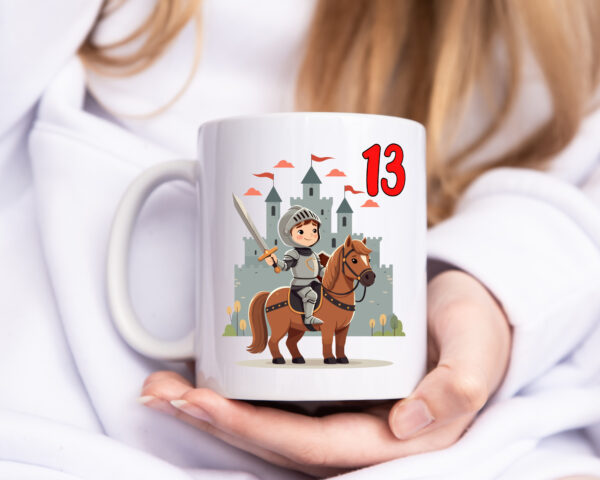 13. Geburtstag | 13 Jahre | Ritter | Junge | Schloss - Tasse Weiss - Kaffeetasse / Geschenk / Familie