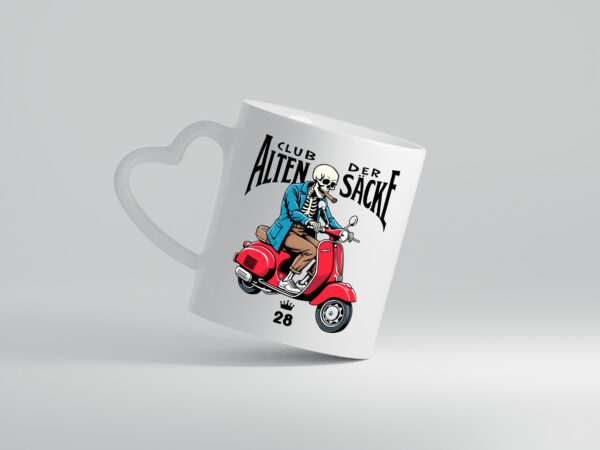 28. Geburtstag | 28 Jahre | Club der alten Säcke - Herzhenkel Tasse - Kaffeetasse / Geschenk / Familie