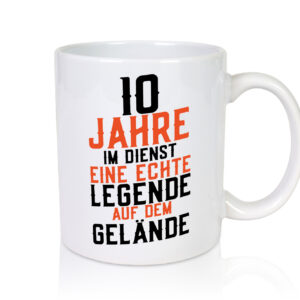 10 Jahre im Dienst | Legende | Jubiläum | Kollege | Arbeit - Tasse Weiss - Kaffeetasse / Geschenk / Familie