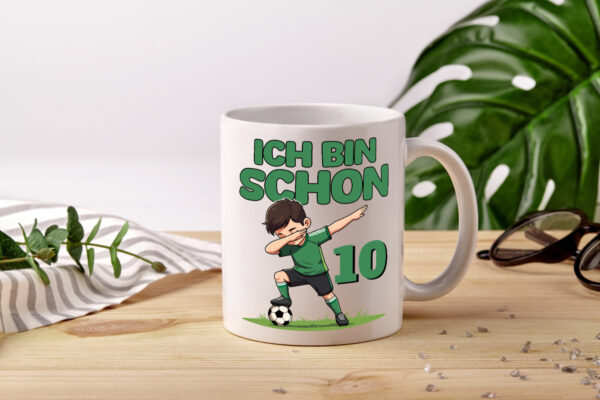 10. Geburtstag | 10 Jahre | Fußballer - Tasse Weiss - Kaffeetasse / Geschenk / Familie