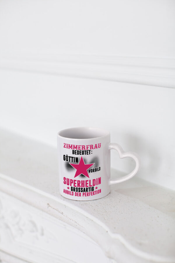 Bedeutung von Zimmerfrau| Holzbau | Handwerkerin - Herzhenkel Tasse - Kaffeetasse / Geschenk / Familie