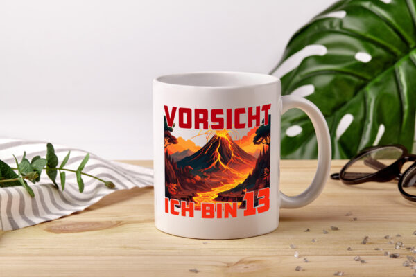 13. Geburtstag | 13 Jahre | Vulkanausbruch | Vulkan - Tasse Weiss - Kaffeetasse / Geschenk / Familie