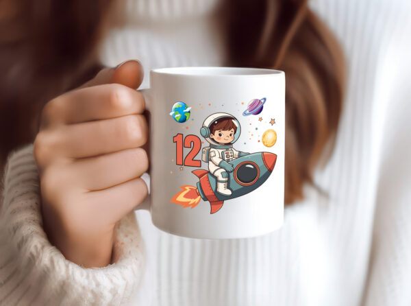 12. Geburtstag | 12 Jahre | Astronaut | Weltraum - Tasse Weiss - Kaffeetasse / Geschenk / Familie