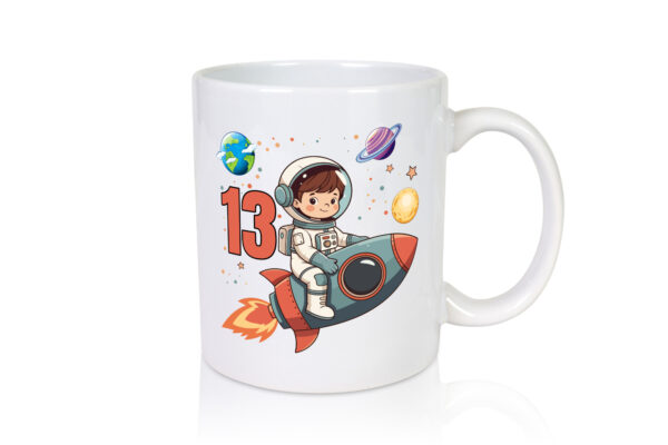 13. Geburtstag | 13 Jahre | Astronaut | Weltraum - Tasse Weiss - Kaffeetasse / Geschenk / Familie