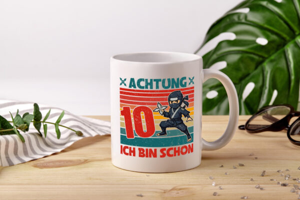 10. Geburtstag | 10 Jahre | Ninja | Kindergeburtstag - Tasse Weiss - Kaffeetasse / Geschenk / Familie