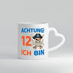 12. Geburtstag | 12Jahre | Pirat - Herzhenkel Tasse - Kaffeetasse / Geschenk / Familie