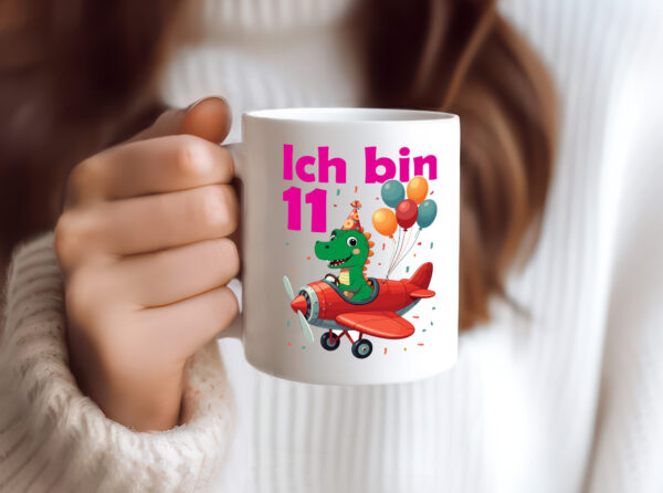 11. Geburtstag | 11 Jahre | Drache | Flugzeug - Tasse Weiss - Kaffeetasse / Geschenk / Familie