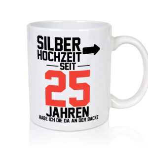 25. Hochzeitstag | Ehemann | Silberhochzeit - Tasse Weiss - Kaffeetasse / Geschenk / Familie