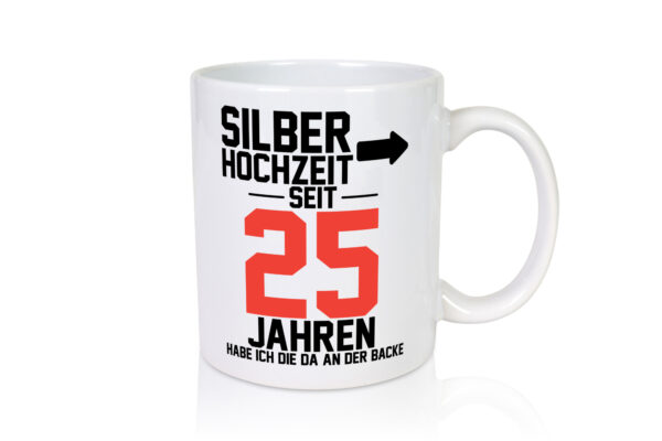 25. Hochzeitstag | Ehemann | Silberhochzeit - Tasse Weiss - Kaffeetasse / Geschenk / Familie