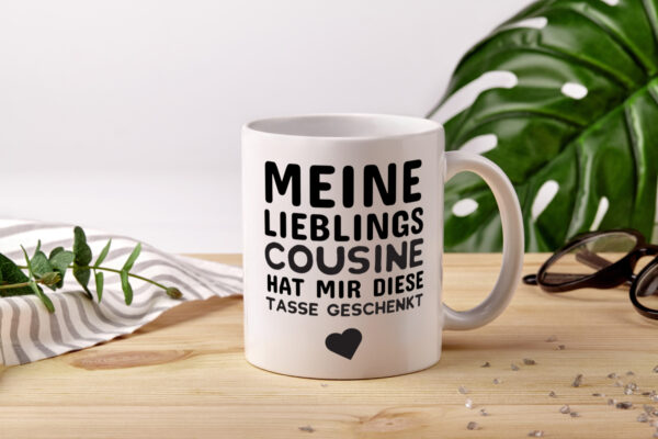 Lieblingscousine | Cousine Tasse | Cousinen Humor - Tasse Weiss - Kaffeetasse / Geschenk / Familie