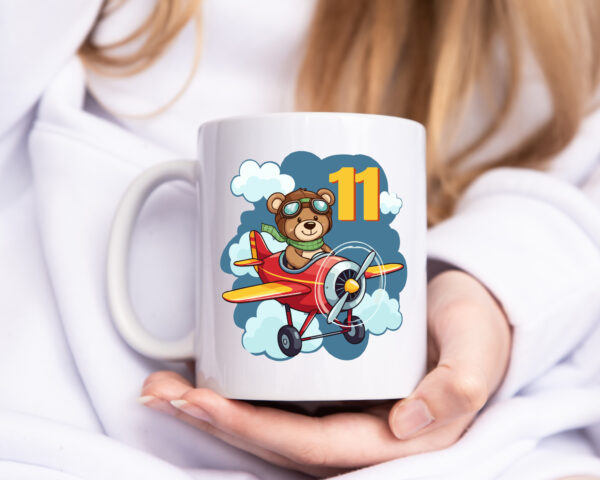 11. Geburtstag | 11 Jahre | Kinder Pilot | Flugzeug - Tasse Weiss - Kaffeetasse / Geschenk / Familie