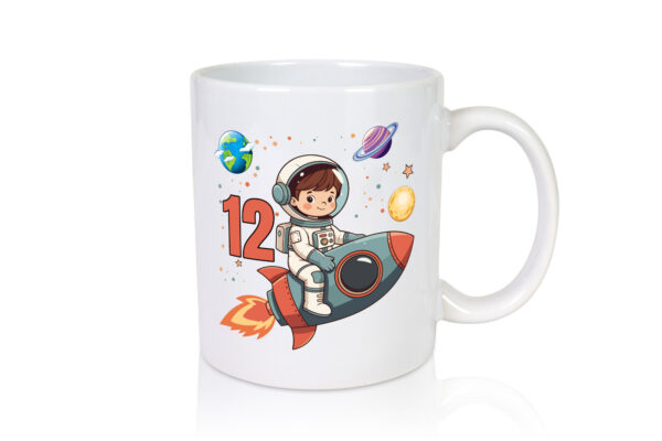 12. Geburtstag | 12 Jahre | Astronaut | Weltraum - Tasse Weiss - Kaffeetasse / Geschenk / Familie