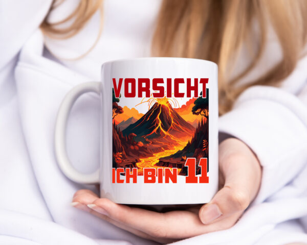 11. Geburtstag | 11 Jahre | Vulkanausbruch | Vulkan - Tasse Weiss - Kaffeetasse / Geschenk / Familie