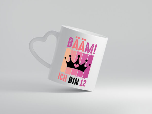 12. Geburtstag | 12 Jahre | Bääm ich bin 12 | Krone - Herzhenkel Tasse - Kaffeetasse / Geschenk / Familie