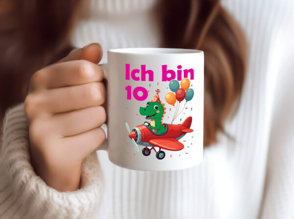 10. Geburtstag | 10 Jahre | Drache | Flugzeug - Tasse Weiss - Kaffeetasse / Geschenk / Familie