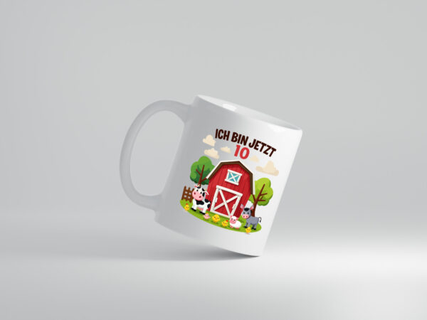 10. Geburtstag | 9 Jahre | Bauernhof und Tiere - Tasse Weiss - Kaffeetasse / Geschenk / Familie