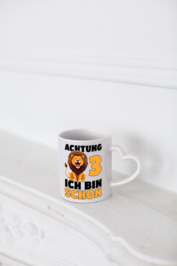 3. Geburtstag | 3 Jahre | Löwe - Herzhenkel Tasse - Kaffeetasse / Geschenk / Familie