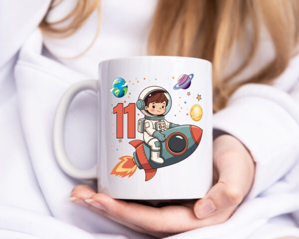 11. Geburtstag | 11 Jahre | Astronaut | Weltraum - Tasse Weiss - Kaffeetasse / Geschenk / Familie