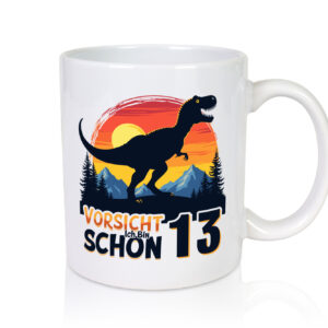 12. Geburtstag | 12 Jahre | Dinosaurier v3 - Tasse Weiss - Kaffeetasse / Geschenk / Familie