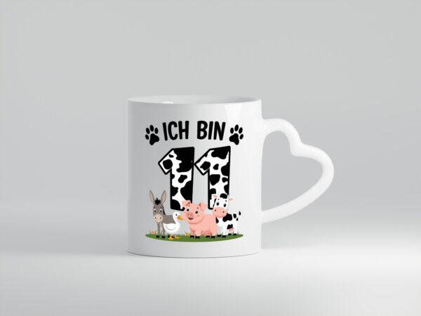 11 Geburtstag | 11 Jahre | Farmer Kind - Herzhenkel Tasse - Kaffeetasse / Geschenk / Familie