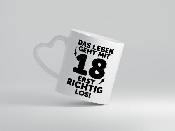 18. Geburtstag | Junge $ Mädchen| Volljährig - Herzhenkel Tasse - Kaffeetasse / Geschenk / Familie