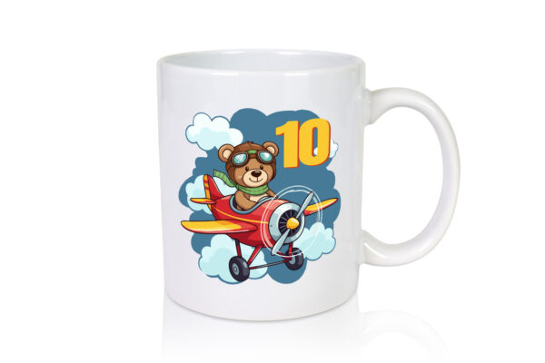 10. Geburtstag | 10 Jahre | Kinder Pilot | Flugzeug - Tasse Weiss - Kaffeetasse / Geschenk / Familie