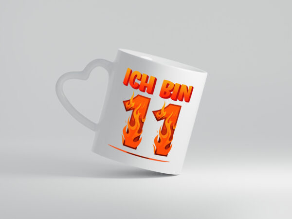 11. Geburtstag | 11 Jahre | Drache - Herzhenkel Tasse - Kaffeetasse / Geschenk / Familie