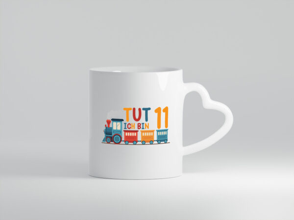 11. Geburtstag | 11 Jahre | Eisenbahn | Zug | junge - Herzhenkel Tasse - Kaffeetasse / Geschenk / Familie