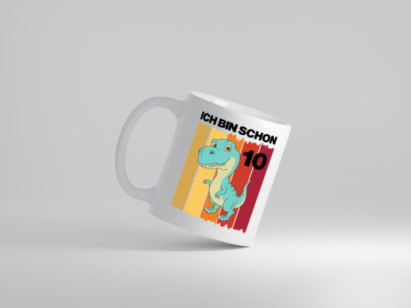 10. Geburtstag | 10 Jahre | Dinosaurier - Tasse Weiss - Kaffeetasse / Geschenk / Familie