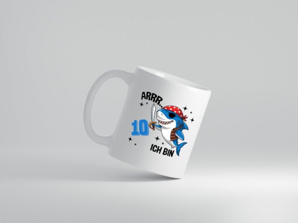 10. Geburtstag | 10 Jahre Arr Pirat | Hai | Piraten - Tasse Weiss - Kaffeetasse / Geschenk / Familie