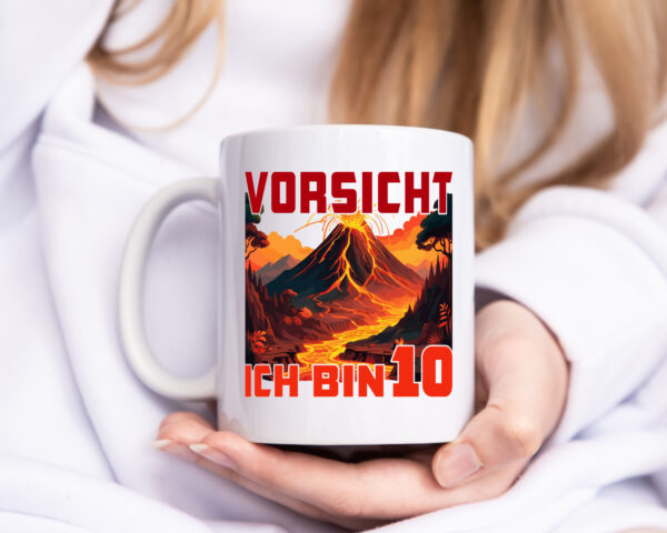 10. Geburtstag | 10 Jahre | Vulkanausbruch | Vulkan - Tasse Weiss - Kaffeetasse / Geschenk / Familie