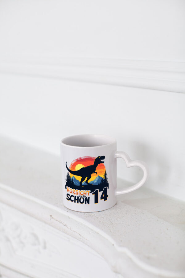 12. Geburtstag | 12 Jahre | Dinosaurier v2 - Herzhenkel Tasse - Kaffeetasse / Geschenk / Familie