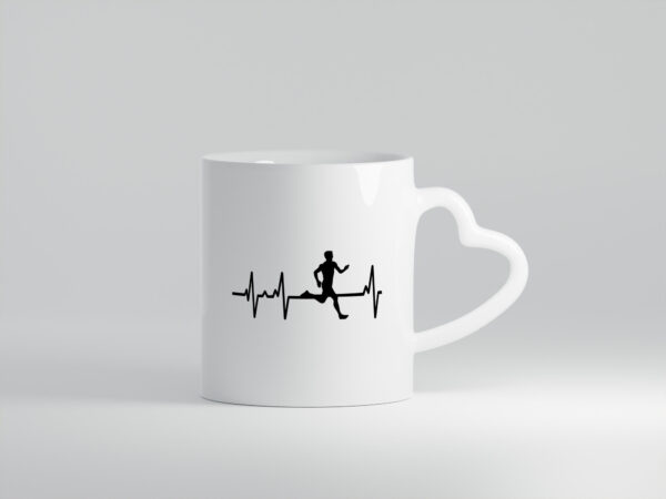 Jogger Herzschlag | Motiv Läufer | Marathon | Joggen - Herzhenkel Tasse - Kaffeetasse / Geschenk / Familie